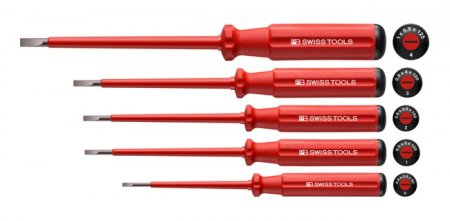 PB Swiss Tools Schraubenzieher-Set Schlitz 5tlg VDE PB 5538.CN