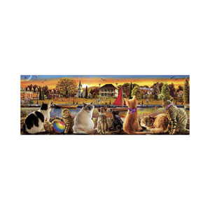 Educa 18001 Panorama Puzzle 1000 Teile Katzen am Quai