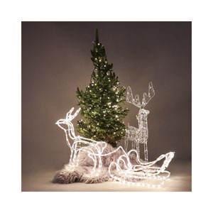 dameco LED Weihnachtsbeleuchtung Rentier mit Schlitten 264LED