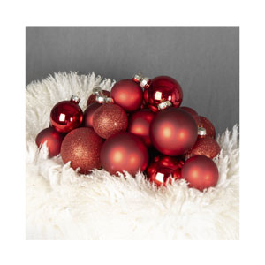 FS Star Weihnachtskugel 42er Set Glas, Rot