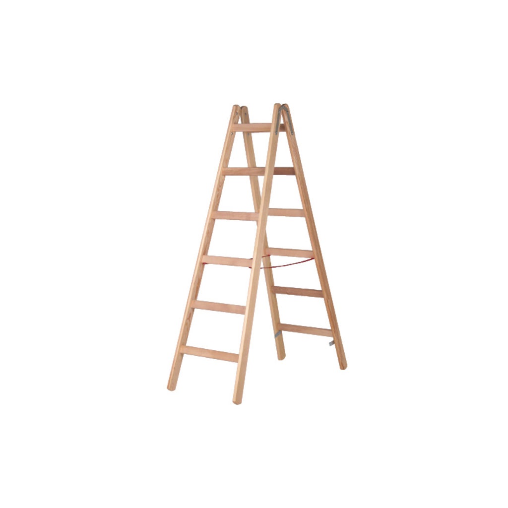 Hymer Holz-Sprossenstehleiter, beidseitig begehbar 2x10