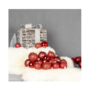 FS Star Weihnachtskugel 42er Set Glas, Rot