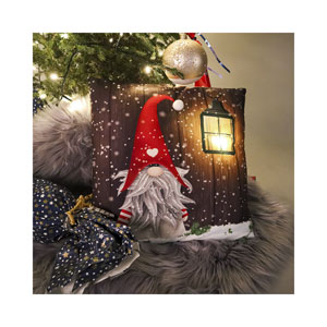 dameco LED Kissen Motiv: Wichtel und Laterne Grösse: 40cmx40cm