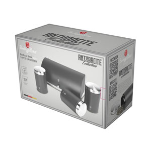 Berlinger Haus 4-teiliges Brotkasten- und Vorratsdosen Set Anthracite Collection