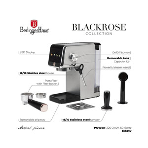 Berlinger Haus Espresso Kaffeemaschine 1.2L Black Rose Collection