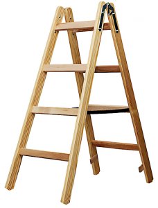 Brennenstuhl Holzstehleiter mit 2x4 Sprossen