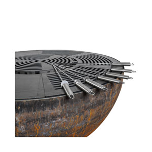 Mr. Grill Feuerschale Rusty mit Grillring 100cm und Zubehör