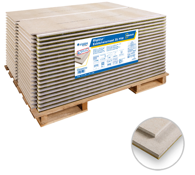 Rigidur Estrichelement 35 MW - Kaschierung mit Mineralwolle