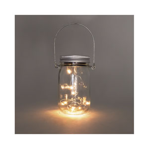 dameco Solar Windlicht Klar mit Microlight 10 LED