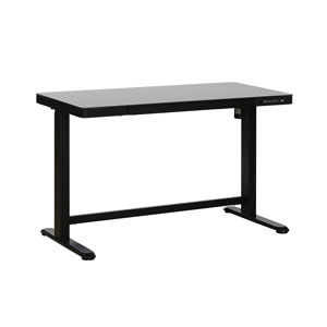 CONTINI höhenverstellbarer Bürotisch 1.2x0.6m schwarz Glas Arbeitsfläche