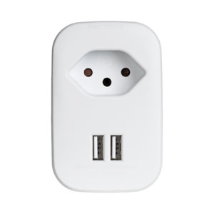 Ekström Steckdosenadapter mit USB-Ladeanschluss weiss