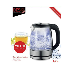 Deski Wasserkocher 1.7L Glas/Edelstahl