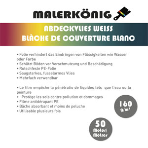 Malerkönig Abdeckvlies 160g/m2 50x1m