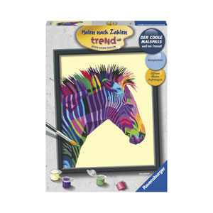 Ravensburger 28988 Malen nach Zahlen buntes Zebra