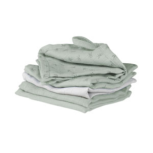 roba Organic Waschlappen 5er Set frosty green