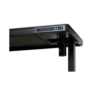 CONTINI höhenverstellbarer Bürotisch 1.2x0.6m schwarz Glas Arbeitsfläche