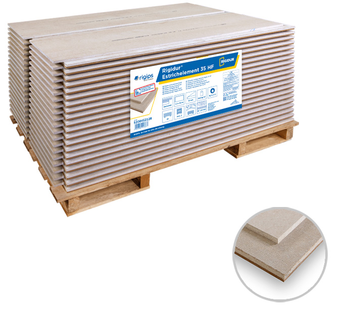Rigidur Estrichelement 35 HF - Kaschierung mit Holzweichfaserplatte