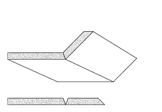 Rigips Faltelemente, 2 x V-Fräsung, unverleimt - RB 12,5