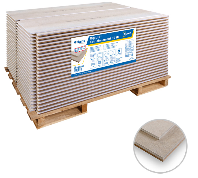 Rigidur Estrichelement 30 HF - Kaschierung mit Holzweichfaserplatte