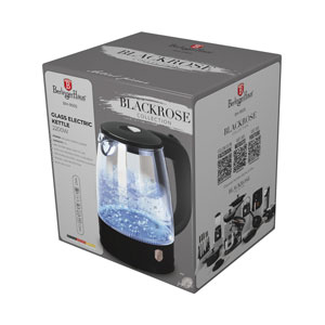 Berlinger Haus Wasserkocher Glas 1.7L  Black Rose Collection