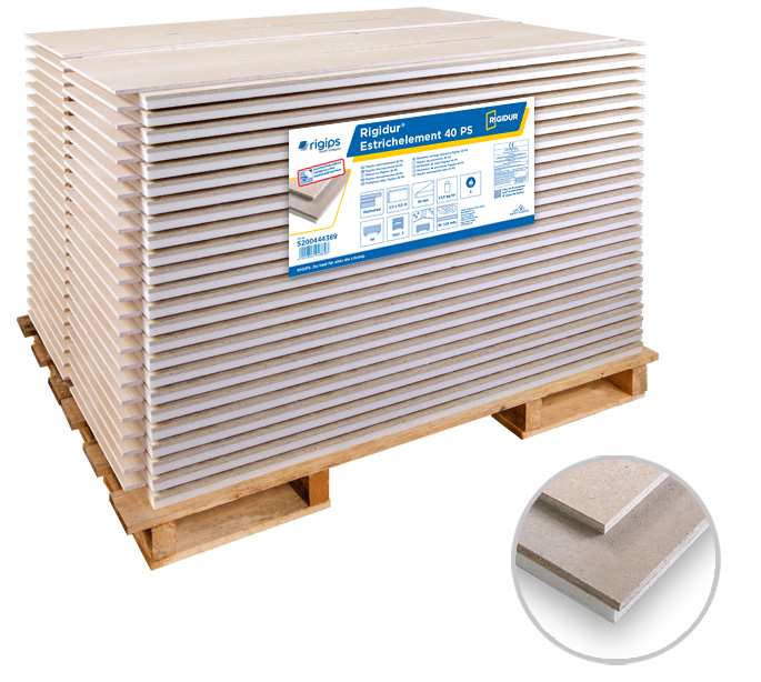Rigidur Estrichelement 40 PS - Kaschierung mit Polystyrolplatte