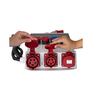 Ekström Baustromverteiler 2x T13, 2x T25, 1x CEE32A, 2x CEE16A / IP55