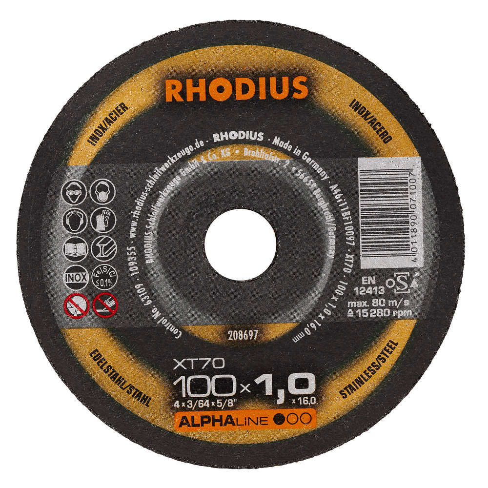 Trennscheibe Rhodius XT70 125 x 1.0 mm