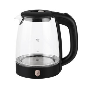 Berlinger Haus Wasserkocher Glas 1.7L  Black Rose Collection