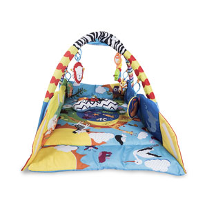 Lionelo Music Baby-Krabbeldecke Anika blau/gelb