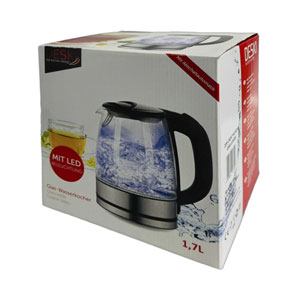 Deski Wasserkocher 1.7L Glas/Edelstahl