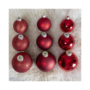 FS Star Weihnachtskugel 42er Set Glas, Rot